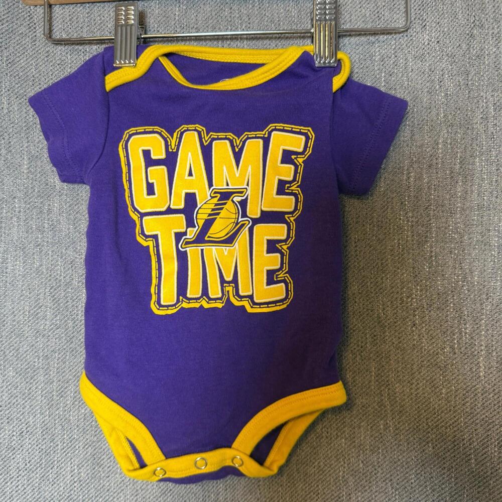 Los Angeles Lakers Infant 0-3 Months One Piece Game Time